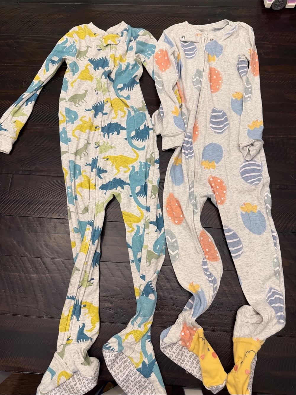 Carter's Gray Footed Zip-Up Pajamas
